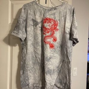 Oversized Gray Marble Dragon Shirt